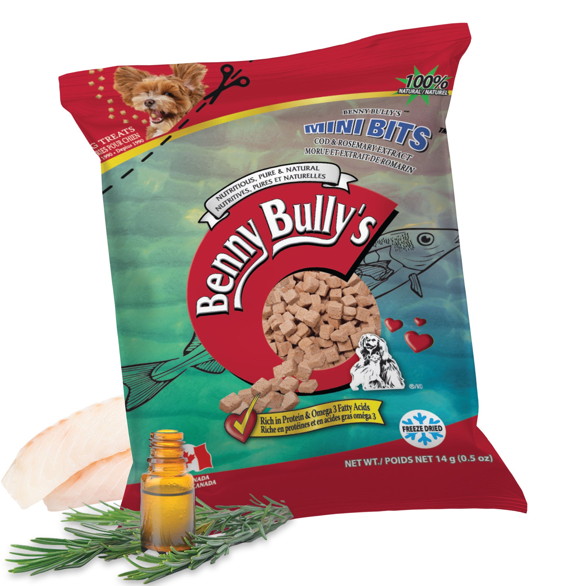 benny-bully-s-mini-bits-cod-friandise-chien-sachet-poisson-romarin image 2