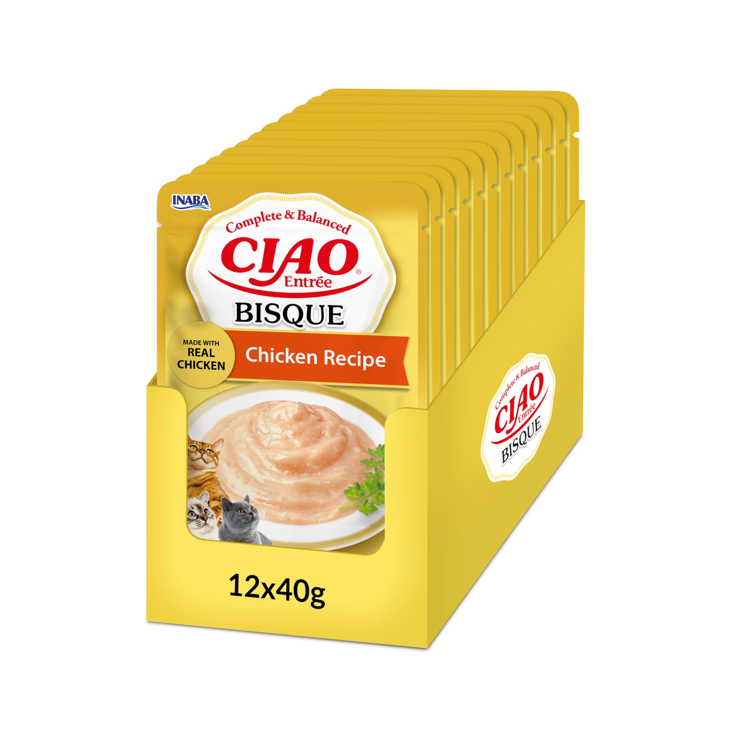 inaba-ciao-entr-e-bisque-repas-chat-poulet-40-g-lot-de-12-complet image 1