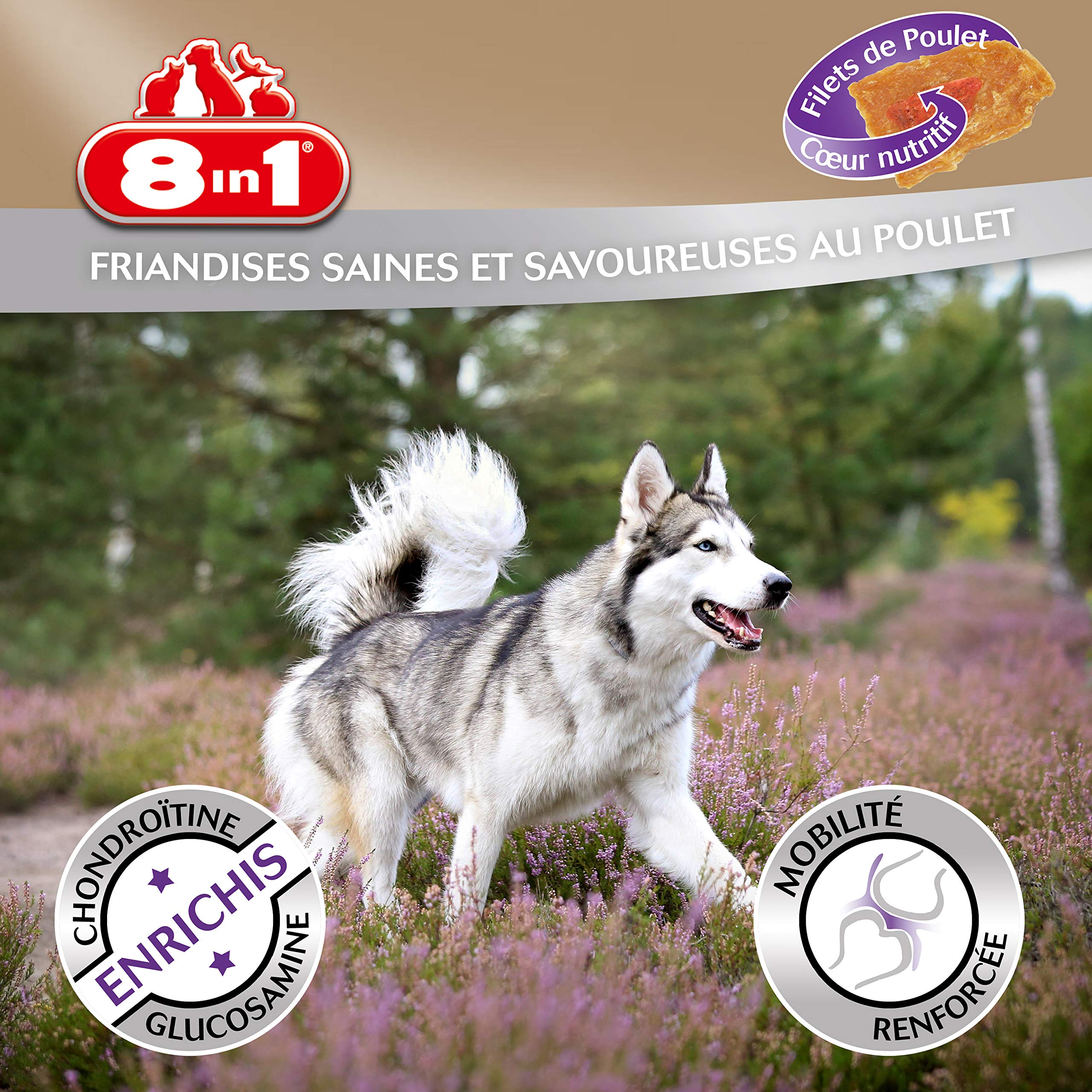 8in1-fillets-pro-active-snack-chien-poulet-80g-articulations image 3