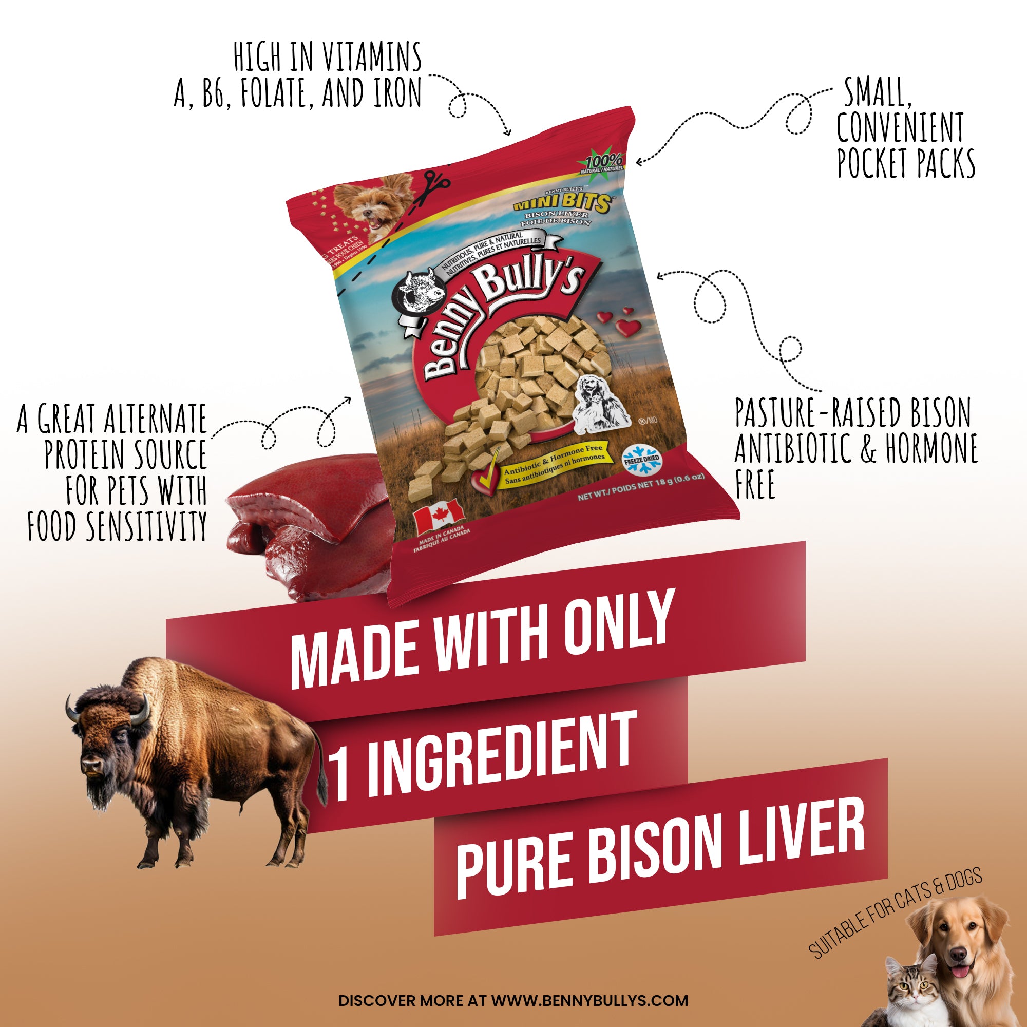 benny-bully-s-mini-bits-bison-friandise-chien-foie-bison image 3