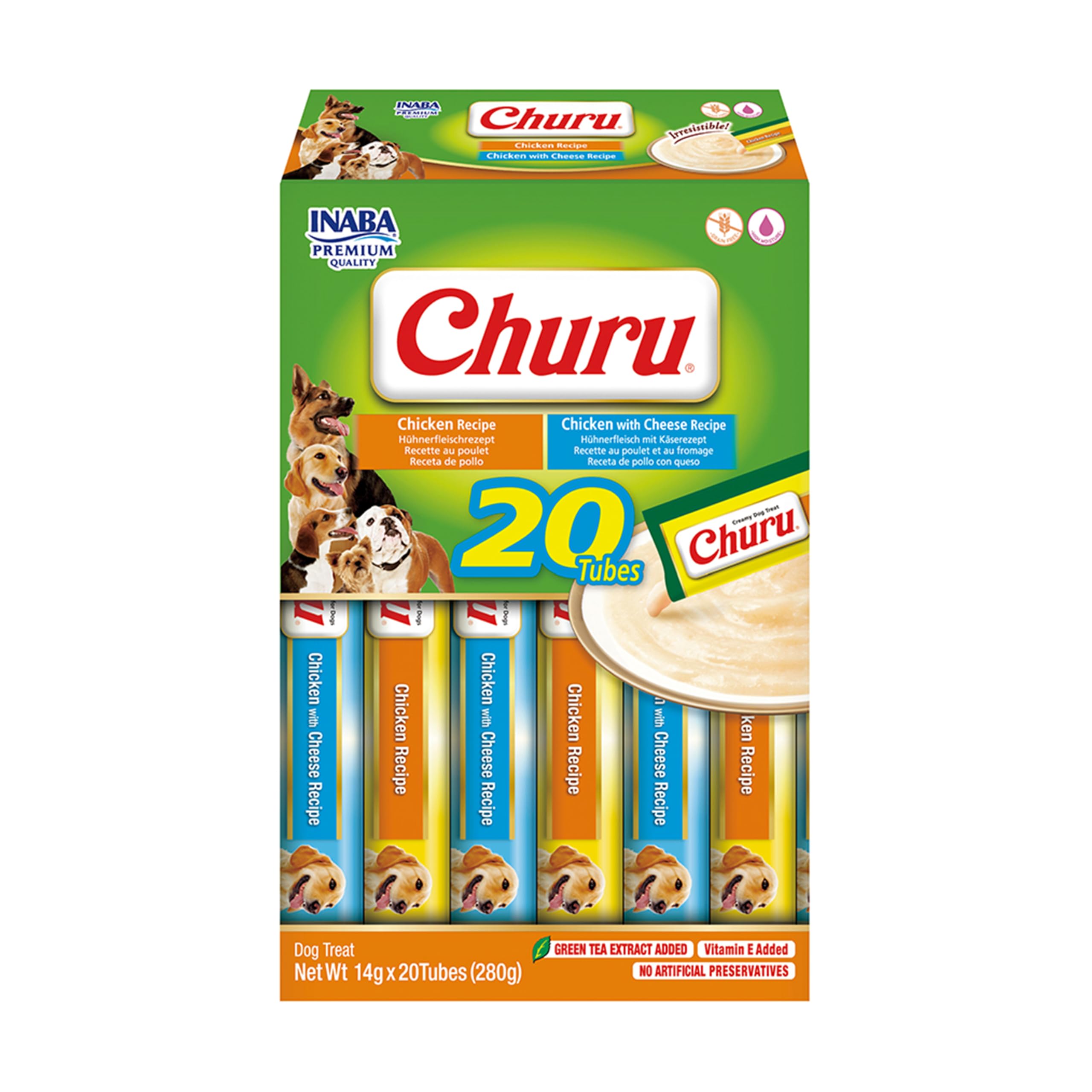 inaba-churu-dog-pur-e-chien-poulet-fromage-14x20g image 1