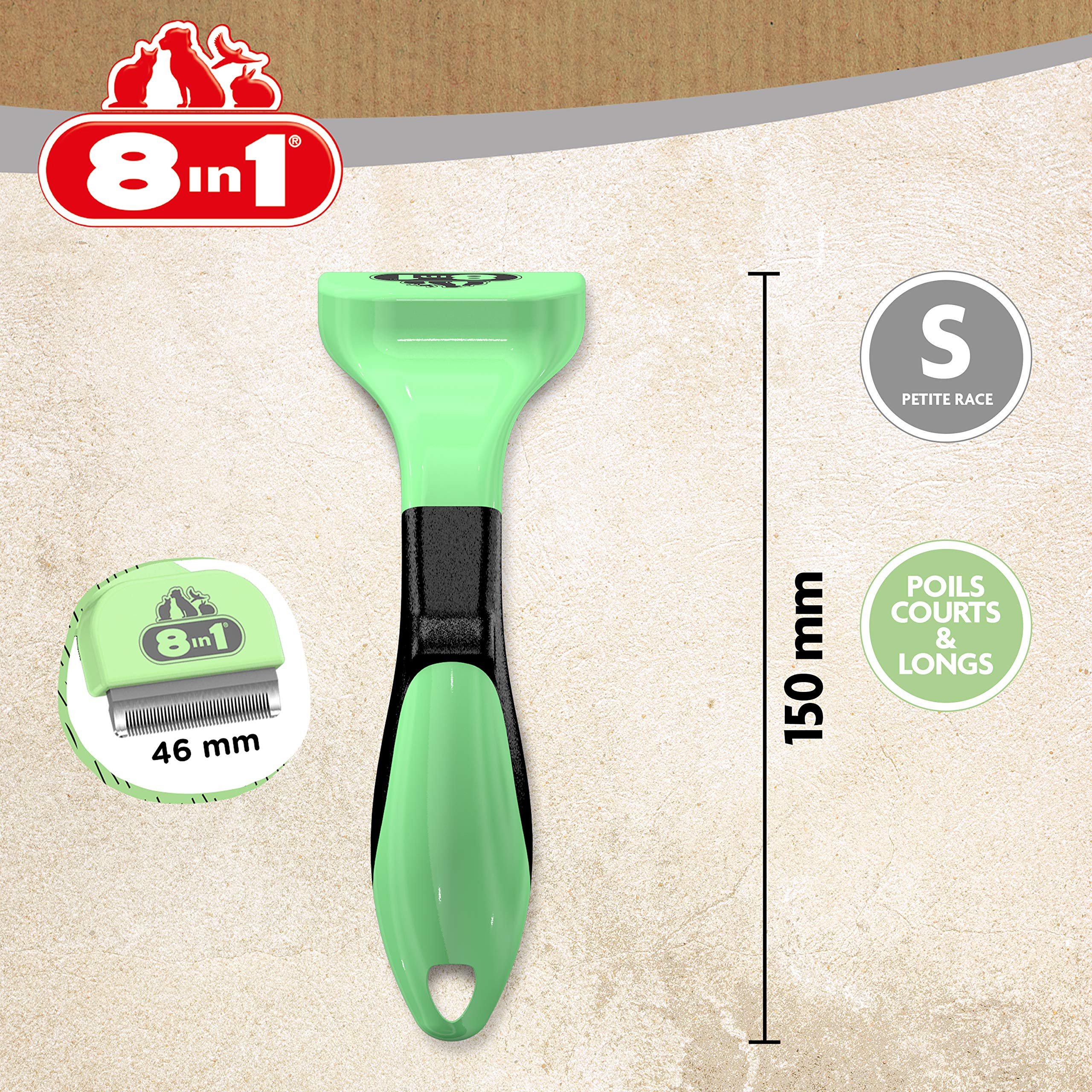 8in1-perfect-coat-brosse-chien-sous-poil-petit-chien-verte image 3
