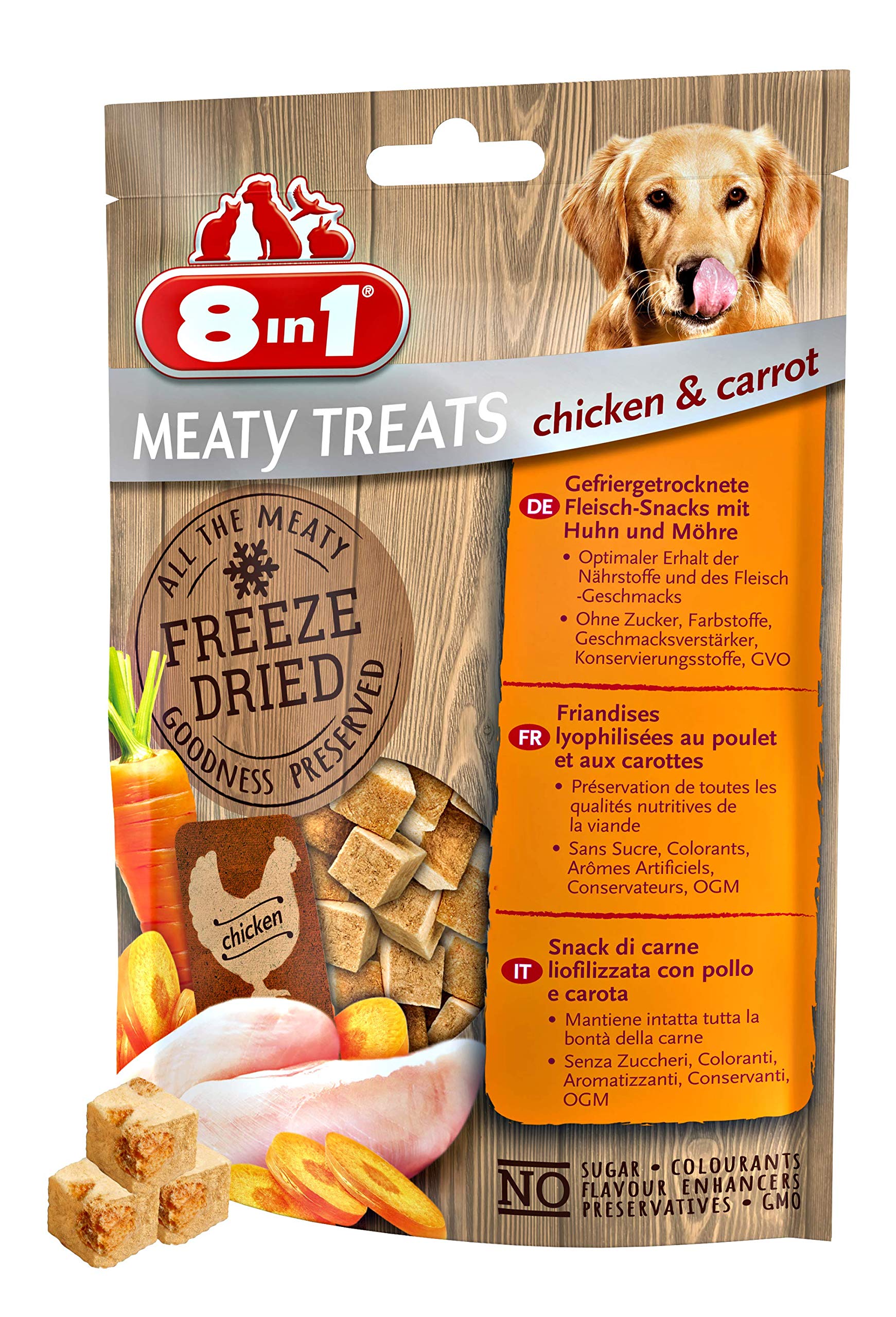 8in1-meaty-treats-friandise-poulet-carottes-50-g-lyophilis-e image 2