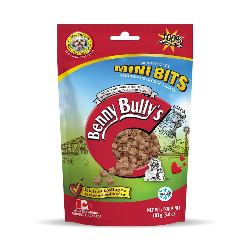 benny-bully-s-mini-bits-chicken-heart-friandise-chien-103-g-c-ur-poulet image 1