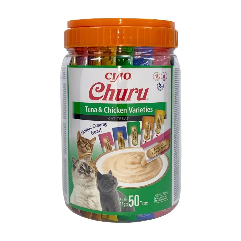 inaba-churu-friandise-chat-thon-et-poulet-50x14g-sans-c-r-ales image 1