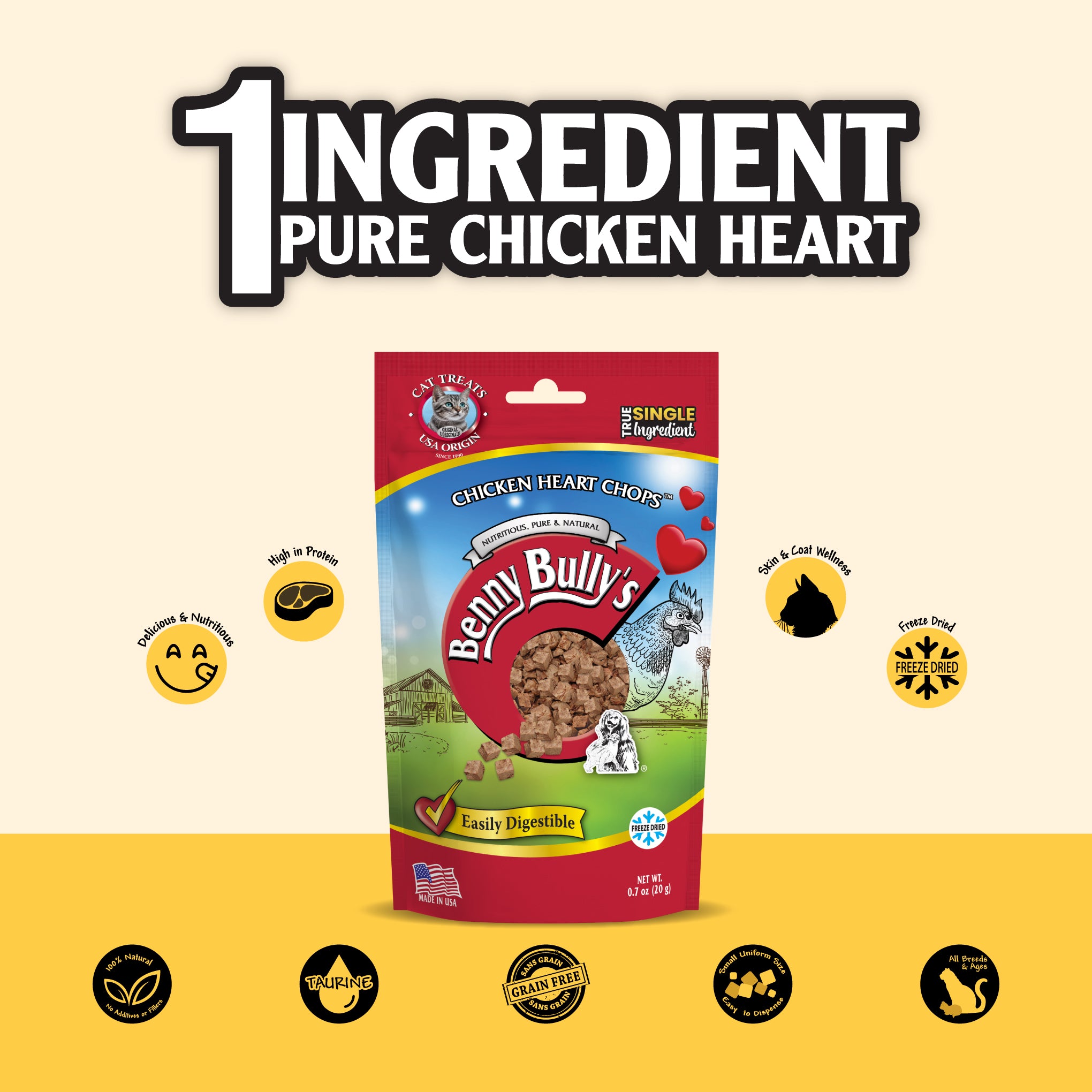 benny-bully-s-chicken-heart-chops-friandise-chat-c-ur-poulet-lyophilis image 3