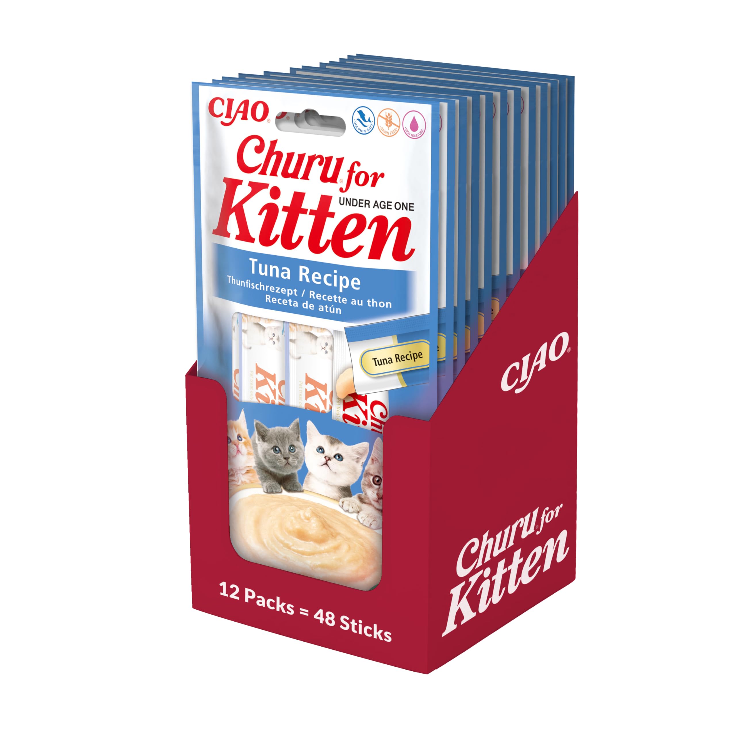 inaba-churu-kitten-pur-e-thon-4x14g-friandise-chaton image 1