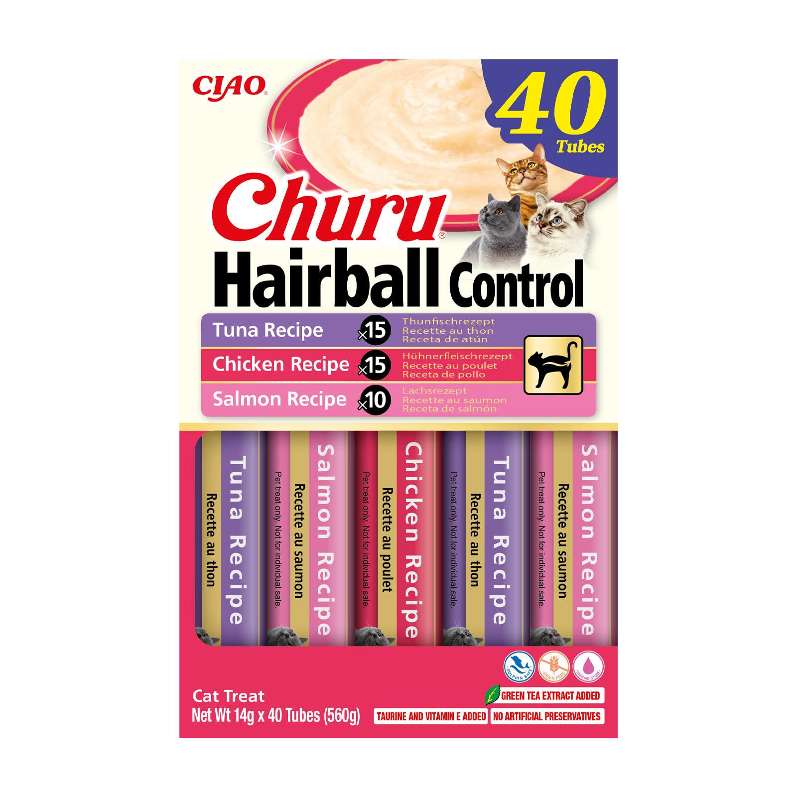inaba-churu-hairball-control-pur-e-chat-mix-40x14g-anti-boules image 2