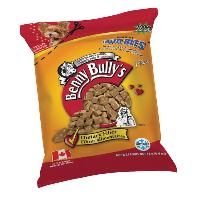benny-bully-s-mini-bits-beef-liver-pumpkin-friandise-chien-sachet-foie image 1