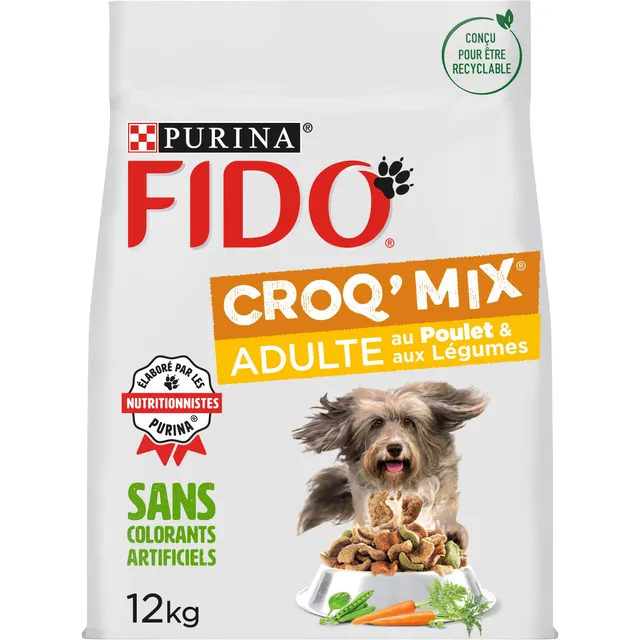 fido-croq-mix-croquettes-chien-poulet-l-gumes-12-kg image 1