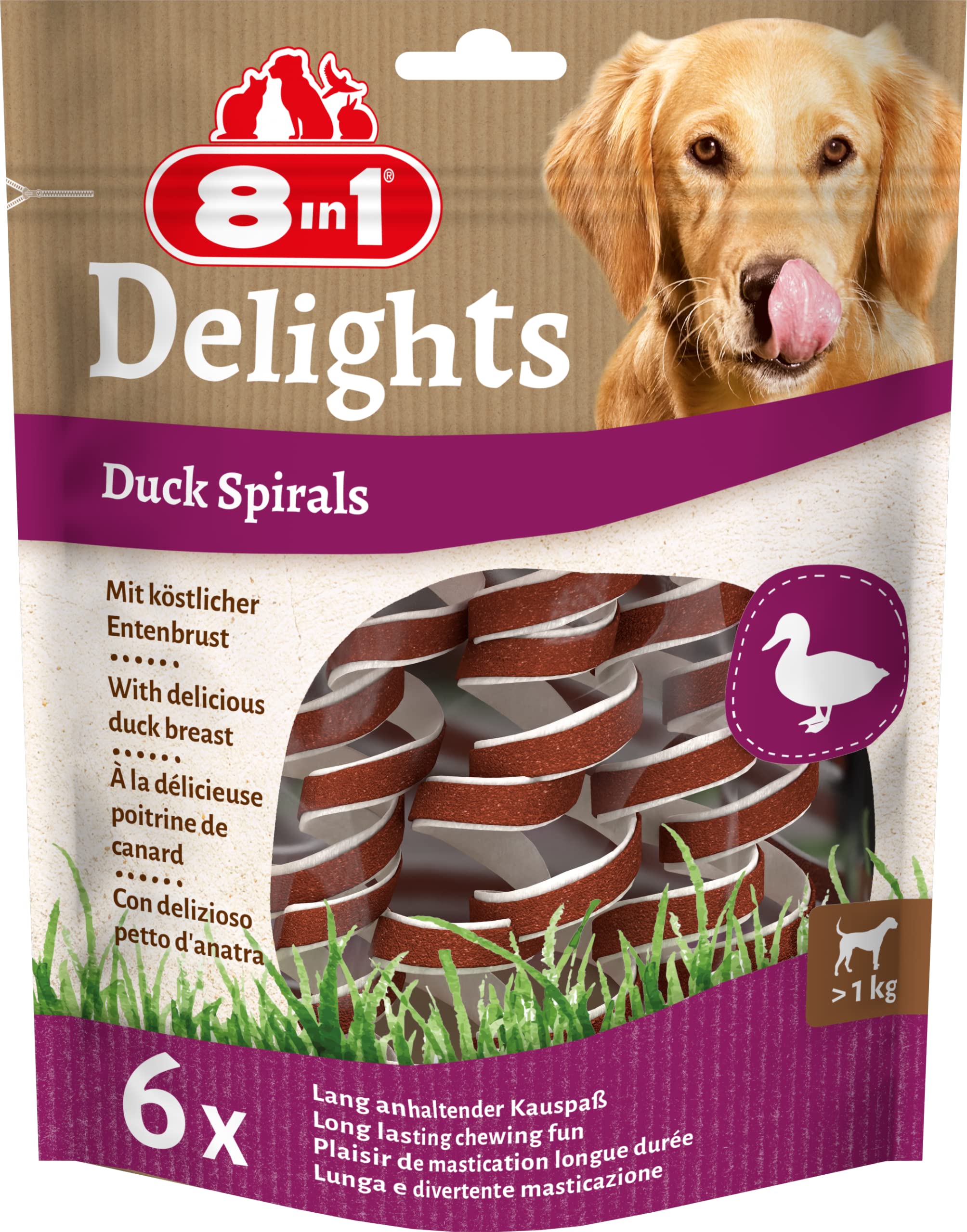 8in1-delights-duck-spirals-canard-chien-6-pcs image 1