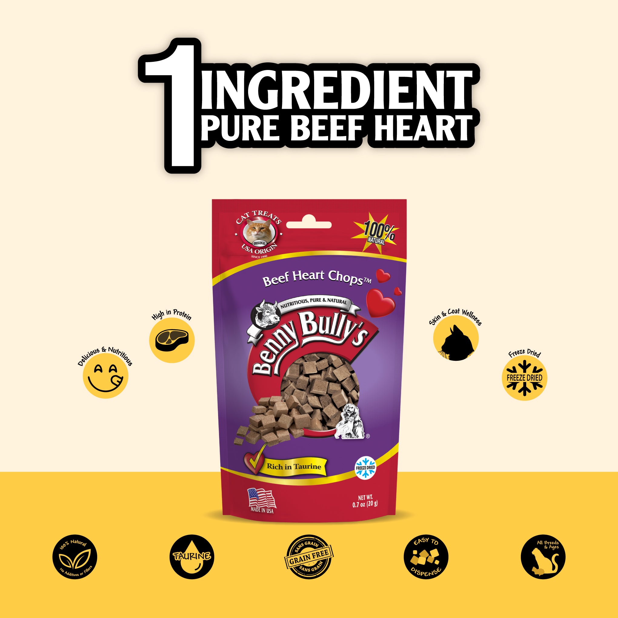 benny-bully-s-single-ingredient-friandise-chat-c-ur-b-uf-lyophilis image 3