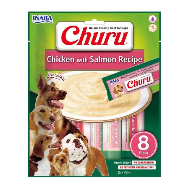 inaba-churu-dog-pur-e-chien-poulet-saumon-8x20g image 1
