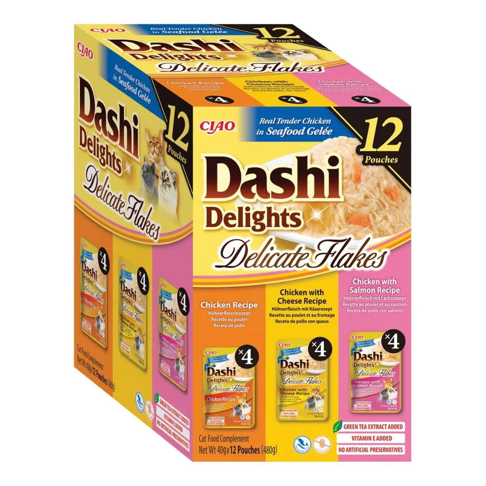 inaba-dashi-delights-flocons-chat-poulet-12x40g-hydratant image 1