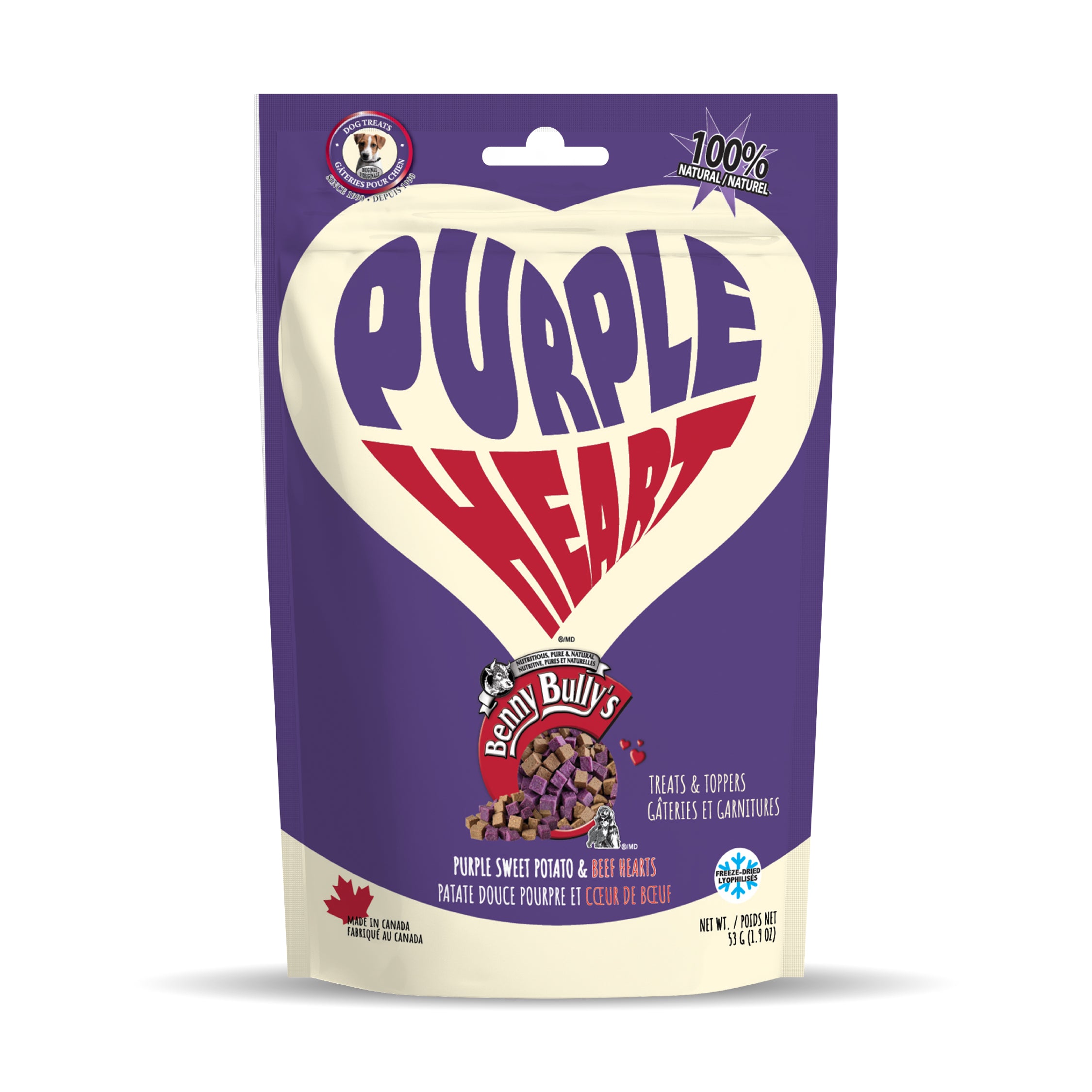 benny-bully-s-purple-heart-friandise-chien-patate-douce-coeur-boeuf image 1