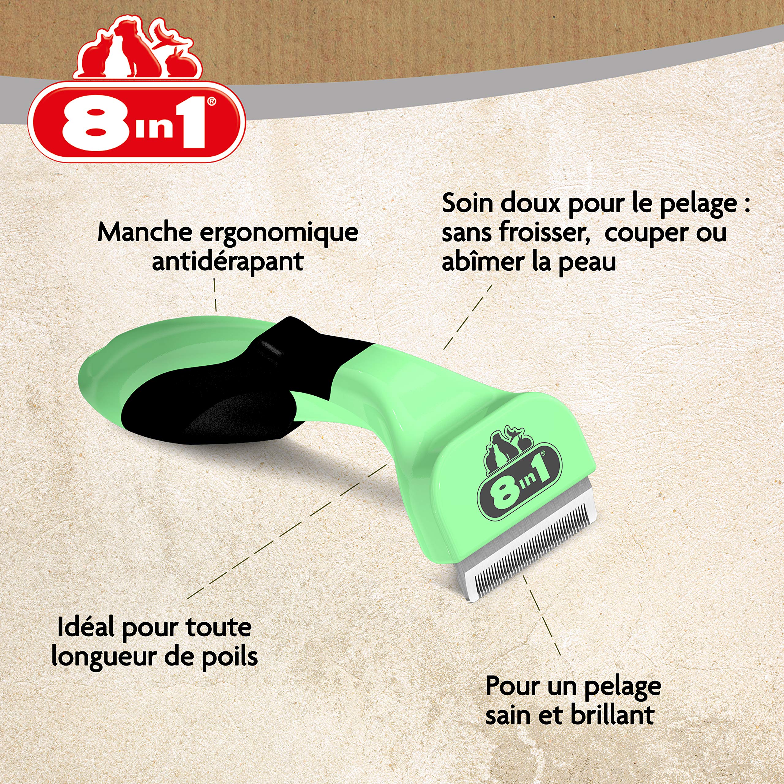 8in1-perfect-coat-brosse-chien-sous-poil-petit-chien-verte image 4