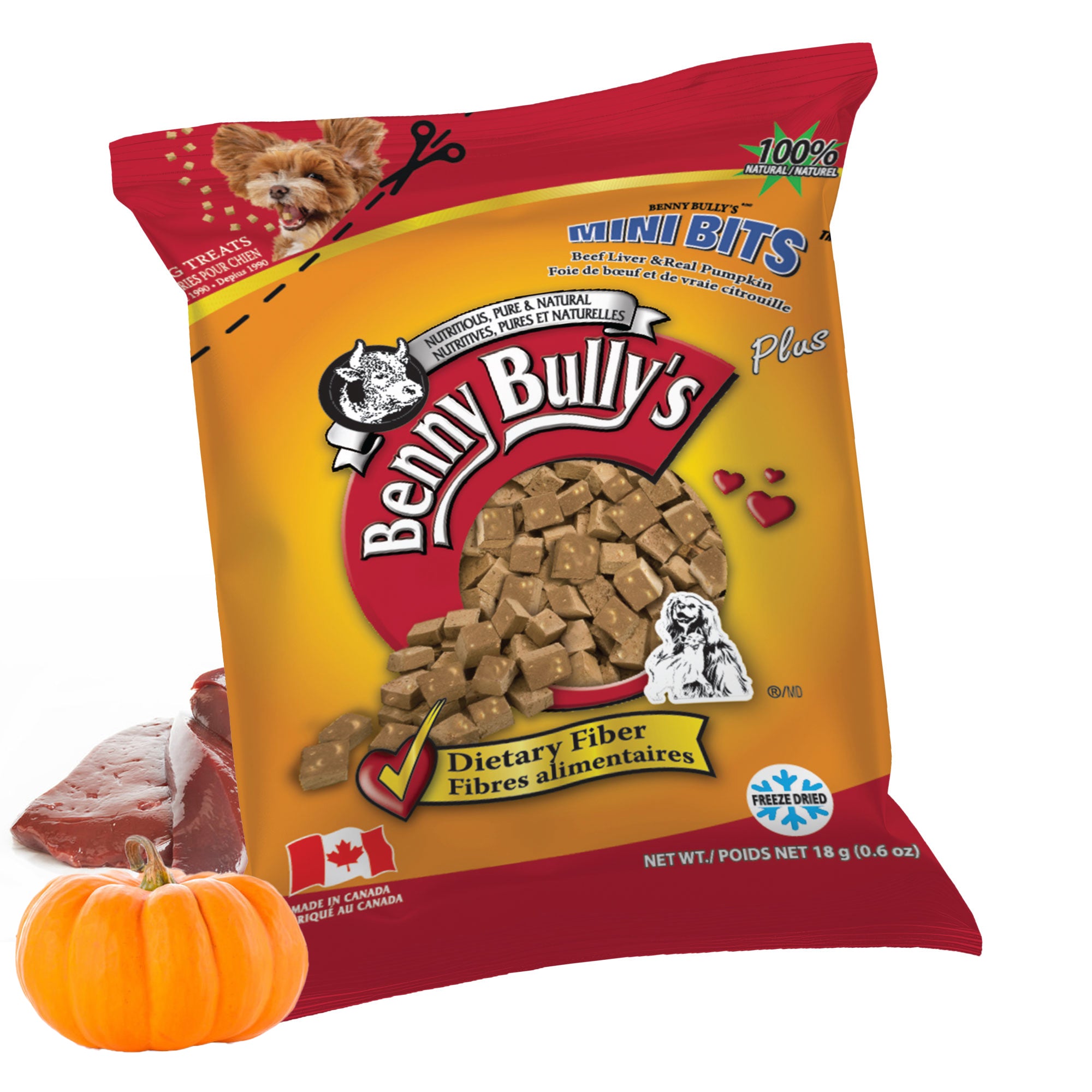 benny-bully-s-mini-bits-beef-liver-pumpkin-friandise-chien-sachet-foie image 2