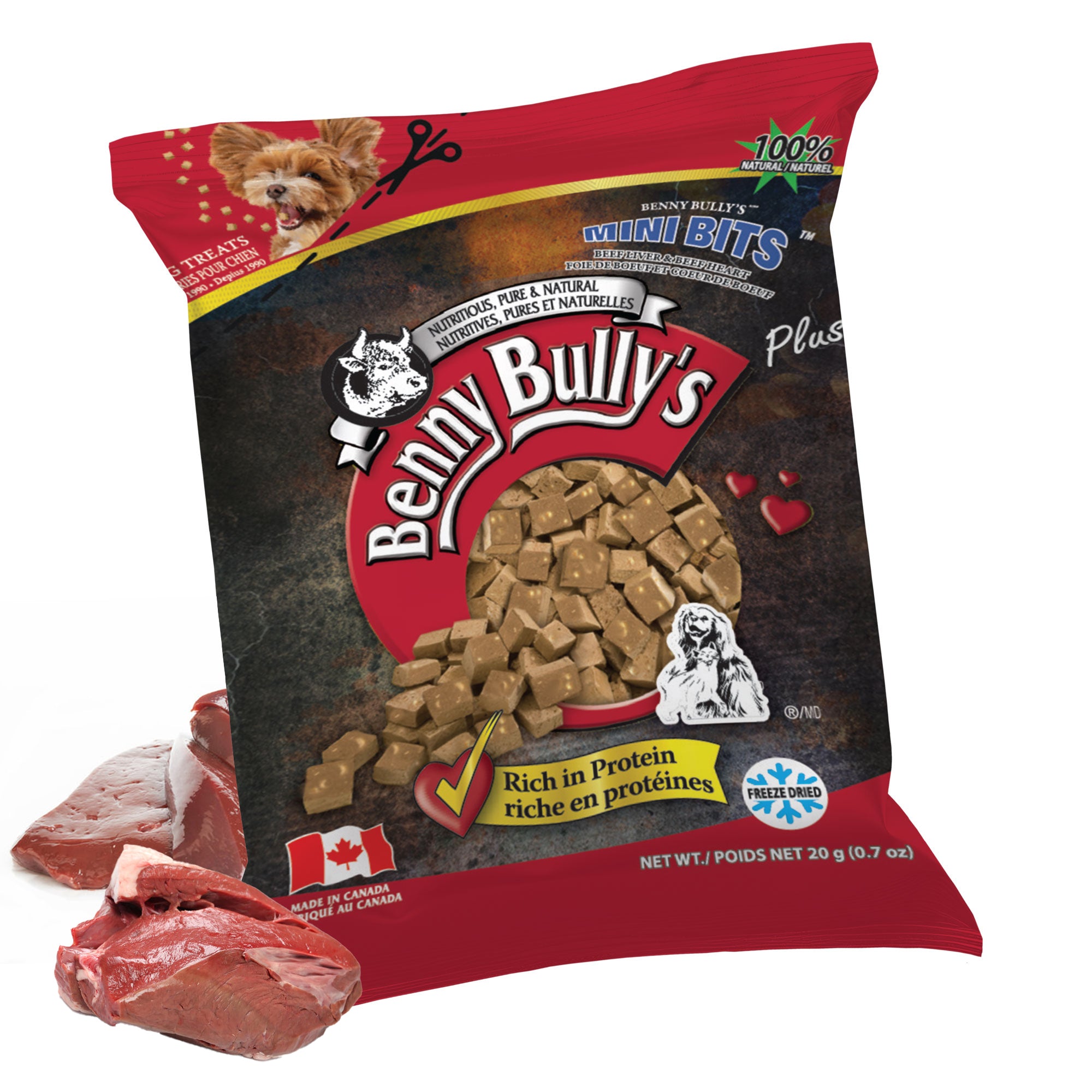 benny-bully-s-mini-bits-foie-c-ur-b-uf-friandise-chien-poche image 2