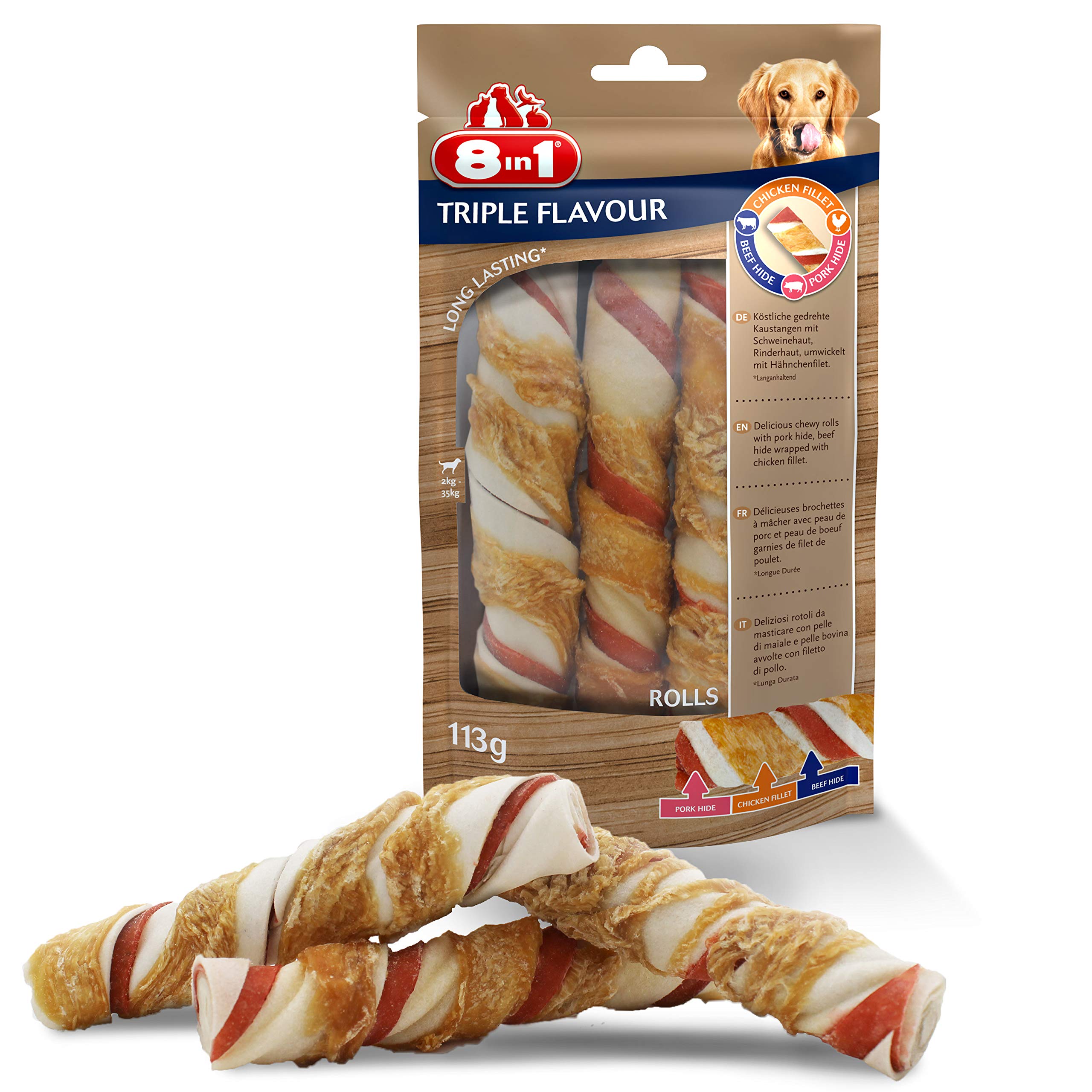 8in1-flavours-triple-flavour-rolls-rouleaux-chien-poulet-113ml image 1