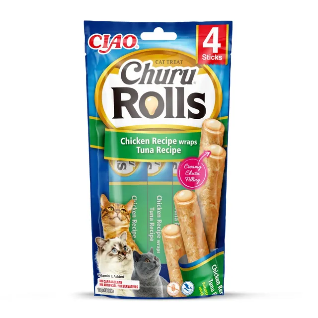 inaba-churu-rolls-friandise-chat-thon-poulet-4x10g image 1