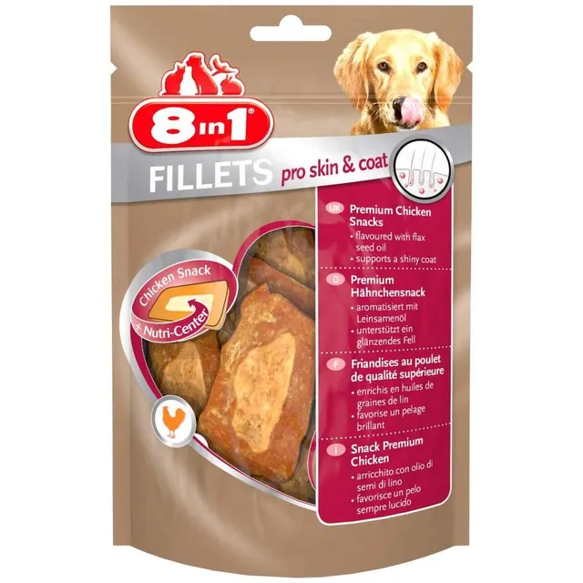 8in1-fillets-pro-skin-coat-friandise-chien-poulet-80g-pelage image 1