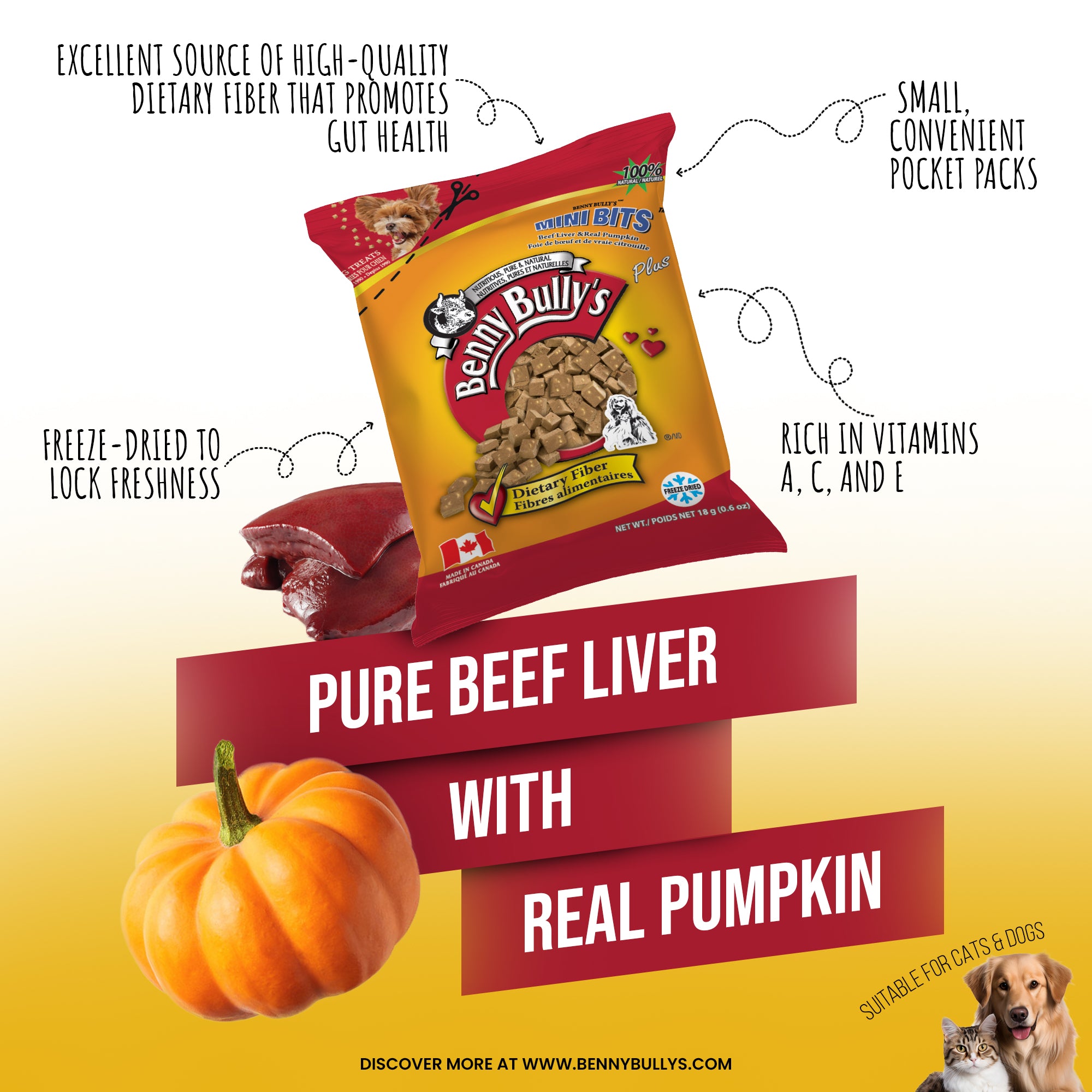 benny-bully-s-mini-bits-beef-liver-pumpkin-friandise-chien-sachet-foie image 3
