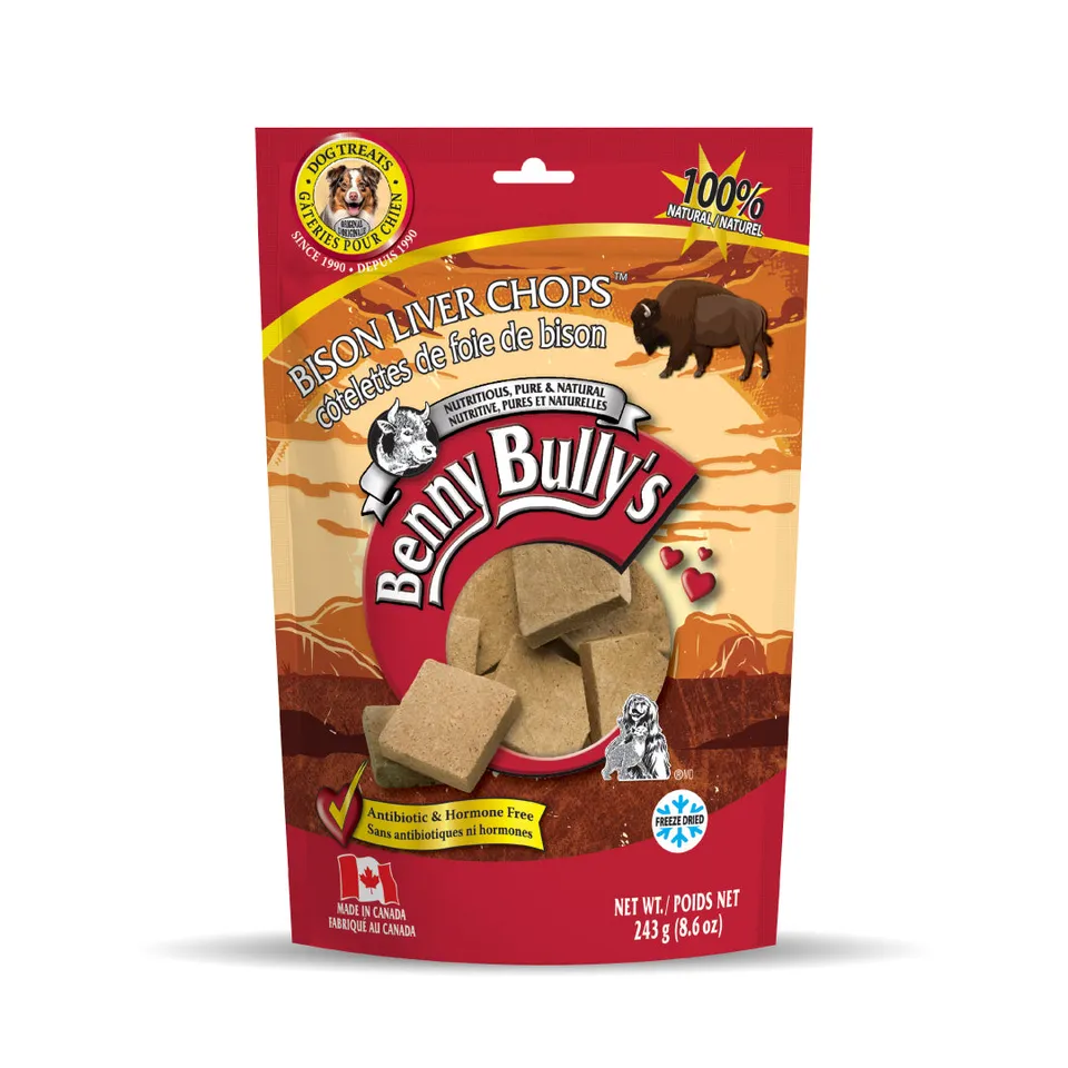 benny-bully-s-liver-chops-bison-friandise-chien-243-g-foie-bison image 1