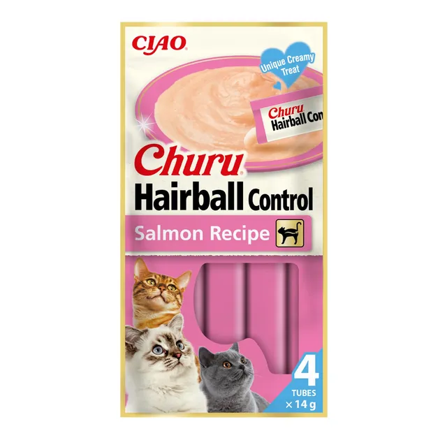 inaba-churu-hairball-control-pur-e-chat-saumon-4x14g image 1