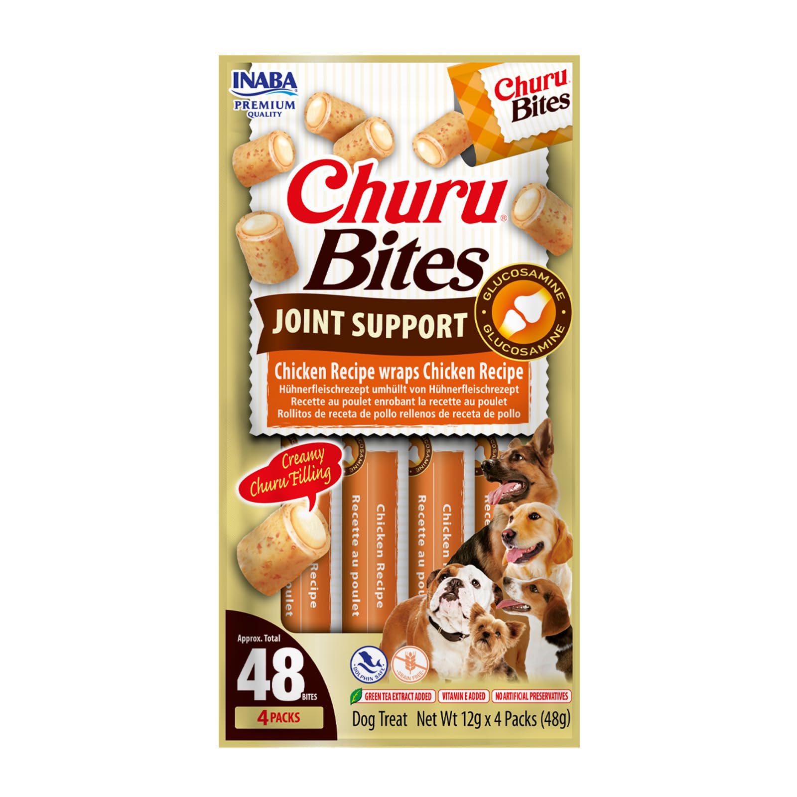 inaba-churu-bites-joint-support-friandise-chien-poulet-glucosamine-4x12g image 2