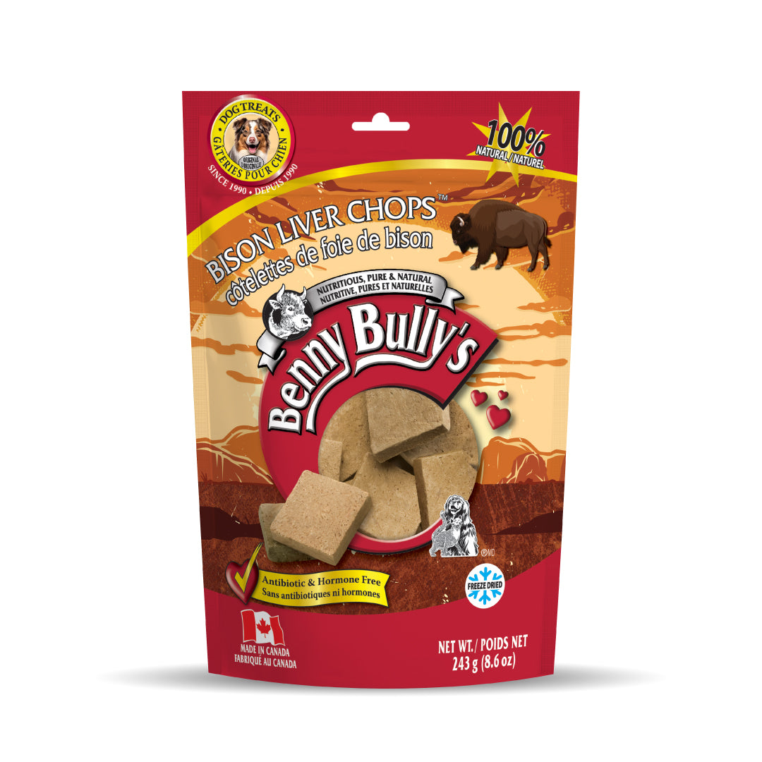 benny-bully-s-liver-chops-bison-friandise-chien-243-g-foie-bison image 1