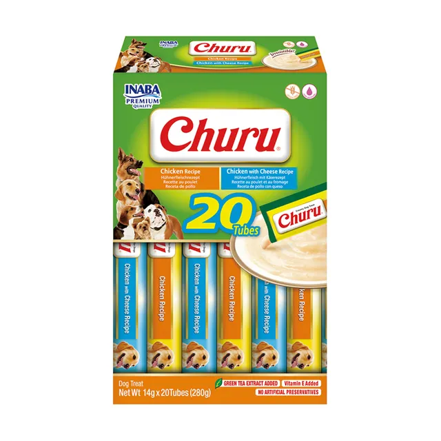 inaba-churu-dog-pur-e-chien-poulet-fromage-14x20g image 1