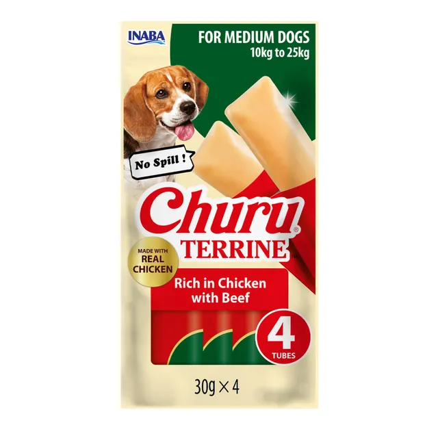 inaba-churu-terrine-friandise-chien-poulet-b-uf-4x30g-moyen image 1