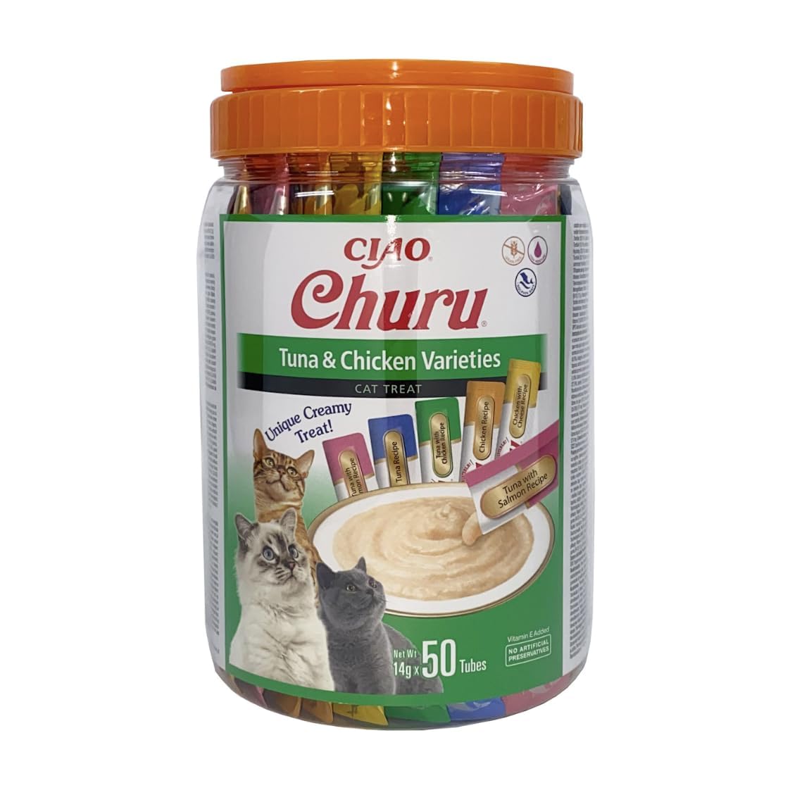 inaba-churu-friandise-chat-thon-et-poulet-50x14g-sans-c-r-ales image 1