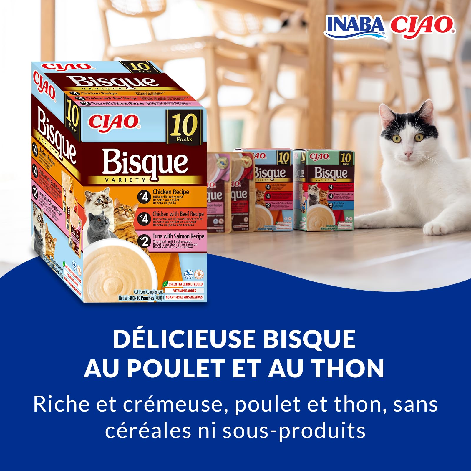 inaba-ciao-bisque-pur-e-chat-vari-t-poulet-b-uf-thon-10x40g image 2